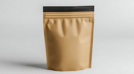 Beige food packaging pouch