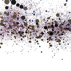 Download this vibrant stock photo of colorful particles bursting on a white background.