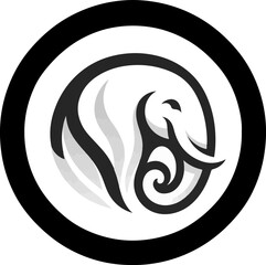 Stylized Elephant Mascot Illustration on White Background