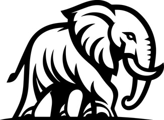 Stylized Elephant Mascot Illustration on White Background