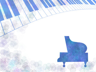 青いピアノのフレーム