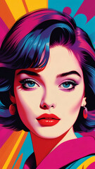 Obraz premium Experience a burst of color with this retro 90s pop art illustration
