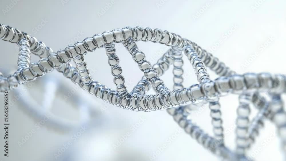 Aufkleber a detailed view of the molecular structure of dna, showcasing its double helix design and metallic e