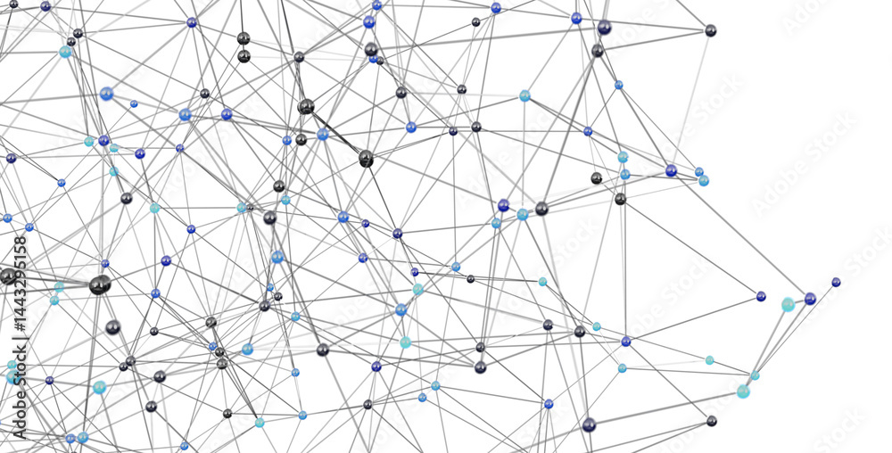 Poster Abstract 3D rendering of a complex network.  Ideal for technology, connection, and global concepts.