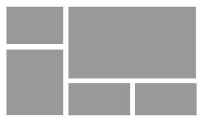 Templates collage frames photos parts, picture or illustration. Vector frames. Mood board. 5 photos. Poster frame mockup. Collage&nbsp;concept.  Vector Illustration . EPS 10 . 