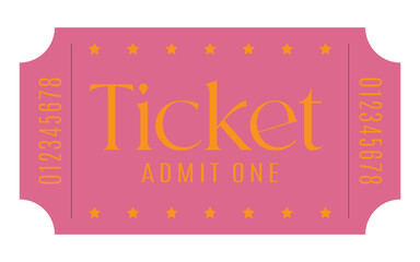Naklejka premium Admit one ticket, ticket 