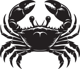 Fototapeta premium Crab silhouette black vector