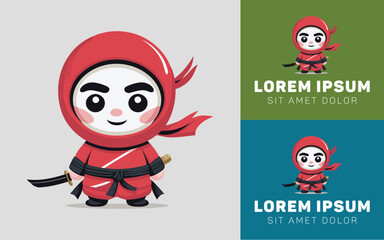 Chibi Stealth Assassin Standing with Shadow Behind Him