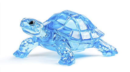 Fototapeta premium beautiful blue glass turtle figurine, showcasing intricate details and shiny finish, perfect for home decor or as collectible item