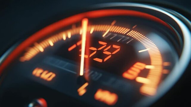 Digital Speedometer Displaying 128