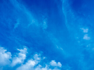 Clear blue sky with clouds for background