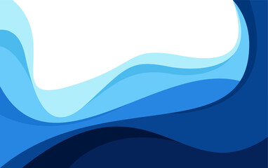 Abstract Background With Blue Wave Vector. Pappercut Wave Background