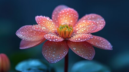 Dew-Kissed Blossom: A Macro Photography of a Flower