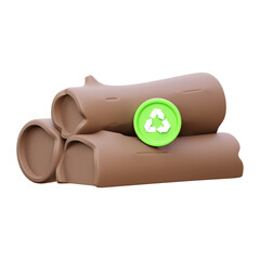 Wood Recycling 3d Icon