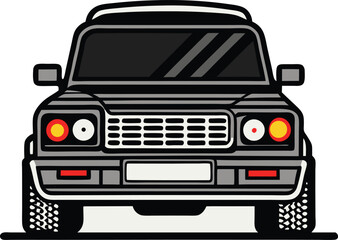 a black unique car icon vector art illustration 