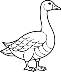 goose outline vector illustration on white background