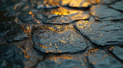 Golden Hour on Cobblestone Path: A Textured Masterpiece