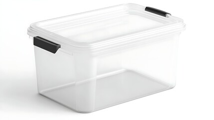 Clear plastic storage box