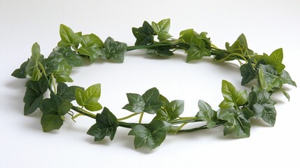 Circular ivy garland, lush green leaves, elegant design