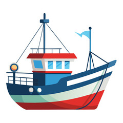 Fishing boat icon isolated on white background