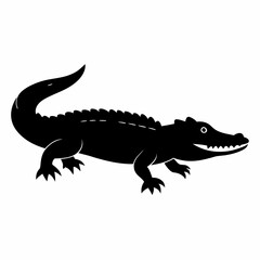 Sleek Black Crocodile Illustration