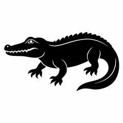 Sleek Black Crocodile Illustration