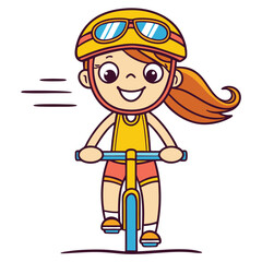 Child cyclist in motion