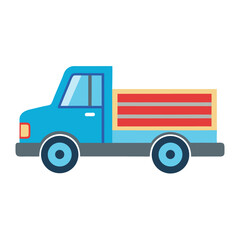 Flatbed truck icon isolated on white background