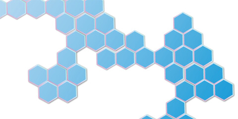 Geometric technology hexagons on water blue color background. geometric pattern with gradient. honeycomb vector illustration background.