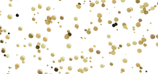 High-resolution stock photo of many beige and brown spheres gently floating against a white background. Perfect for design projects.