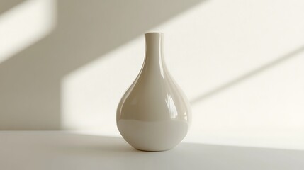 Cream vase on white background