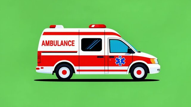 Ambulance Vehicle - Emergency Medical Service Illustration