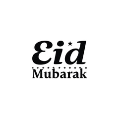 Minimalist Eid Mubarak Typography Greeting with vector design
