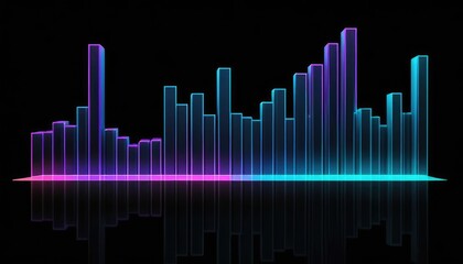 Fototapeta premium The 3D stock market chart depicts business growth with upward arrows indicating financial success and investment profits.