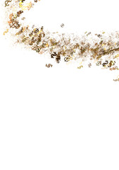 Abstract background with swirling golden dollar signs. Perfect for finance, wealth, and success concepts.