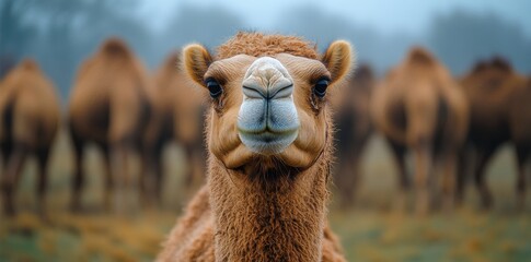 Obraz premium Camel Portrait Desert Landscape Animal Photography Natural Close Up View Wildlife Concept