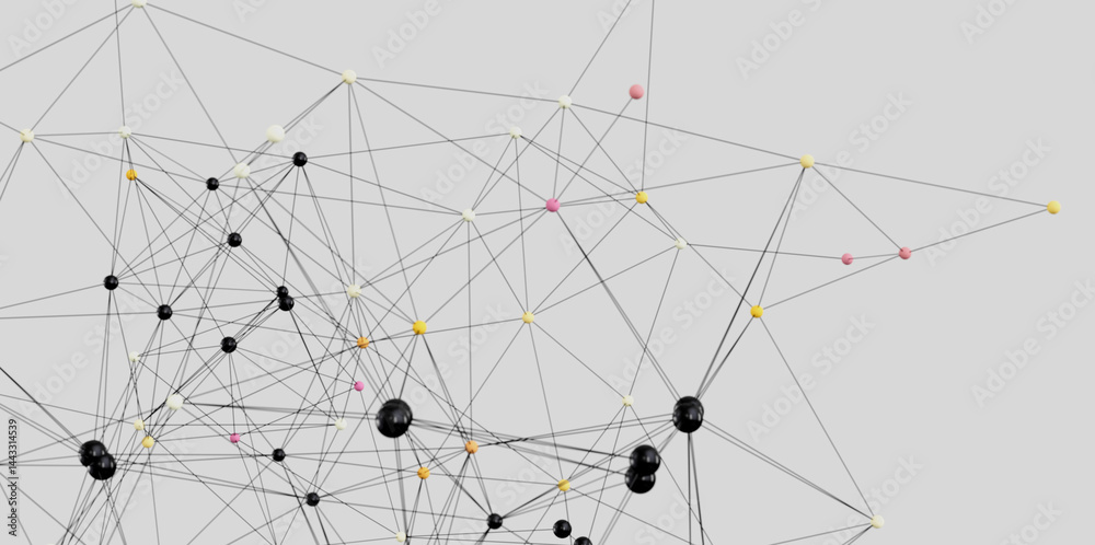 Leinwandbilder Stock photo of an abstract network connection visualization. Ideal for technology, communication, and connection themes.