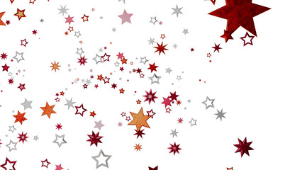 Festive background with red, silver, and orange stars. Perfect for holidays, celebrations, and more.