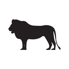 Powerful Lion Silhouette Vector, Bold Wildlife Emblem for Logos,