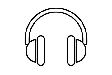 Headphones Line Icon – Minimalist Music and Audio Vector Symbol for Media Design

