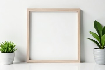 Lightweight empty aluminum photo frame, clean white background, edge, design