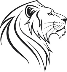 clean and simple lion head vector art illustration 