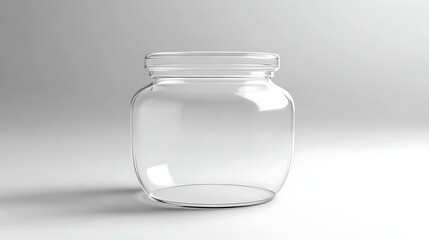 Empty clear glass jar