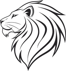 Obraz premium clean and simple lion head vector art illustration 