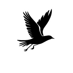 Obraz premium Flying bird silhouette vector illustration 