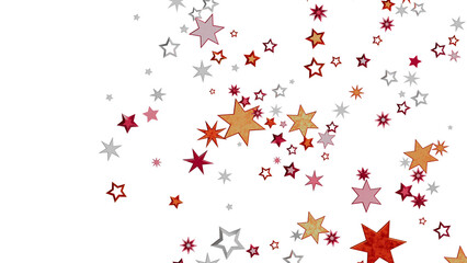 Beautiful background image of red, gold, and silver stars scattered on white. Perfect for holidays, celebrations, and more!