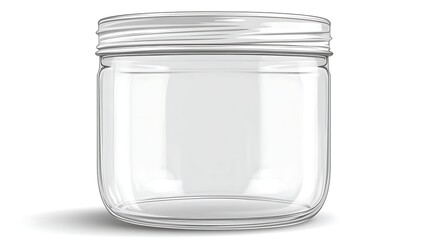Empty glass jar with metal lid