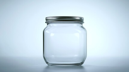 Empty glass jar with metal lid
