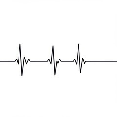 Heartbeat pulse line graphic isolated on white background