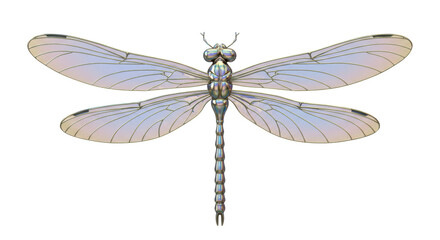 Isolated Iridescent Dragonfly Insect